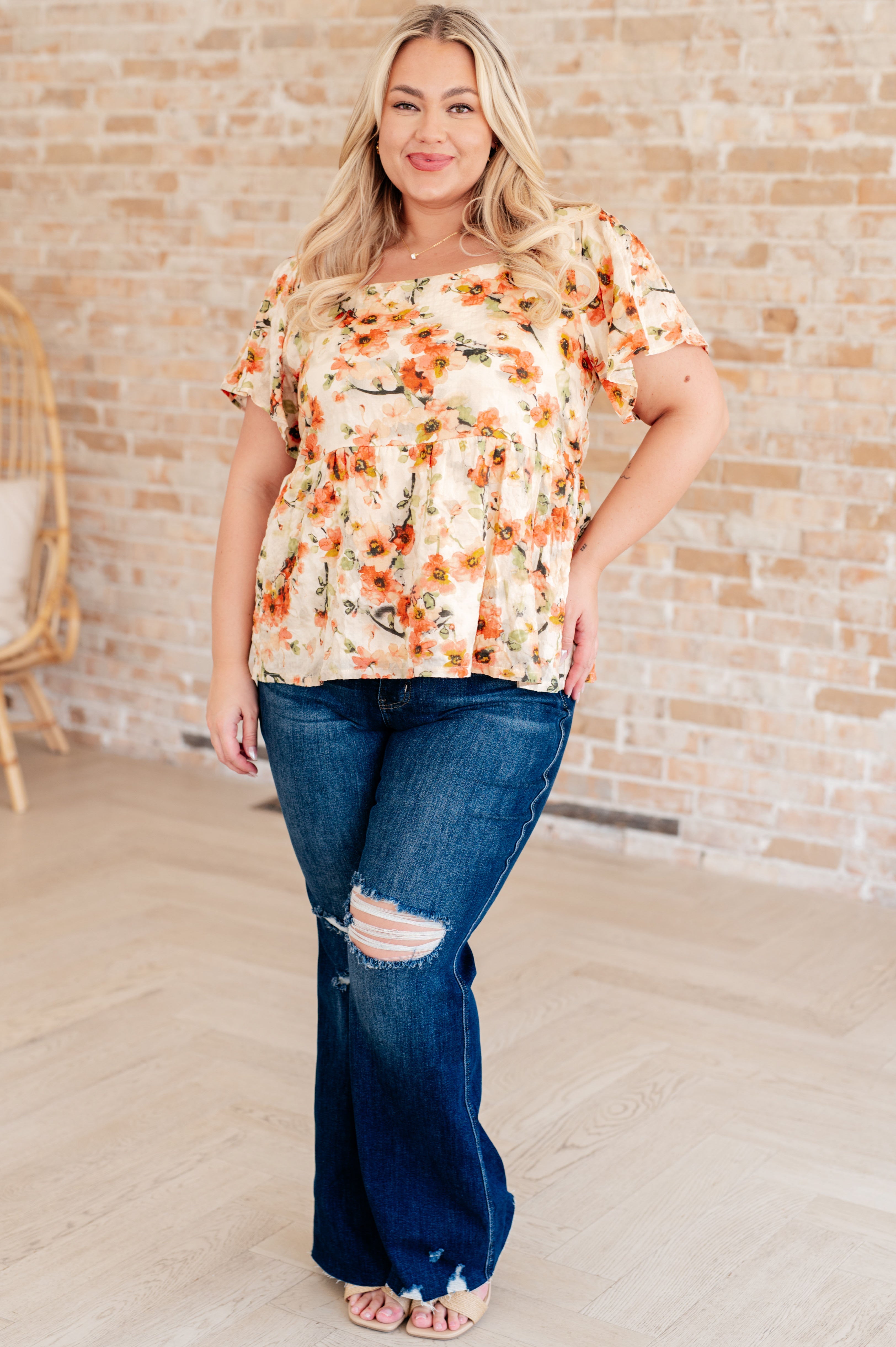 Magic Dance Square Neck Floral Blouse Women's Elegant Summer Top - Perfect for Office Wear, Date Night & Casual Outings