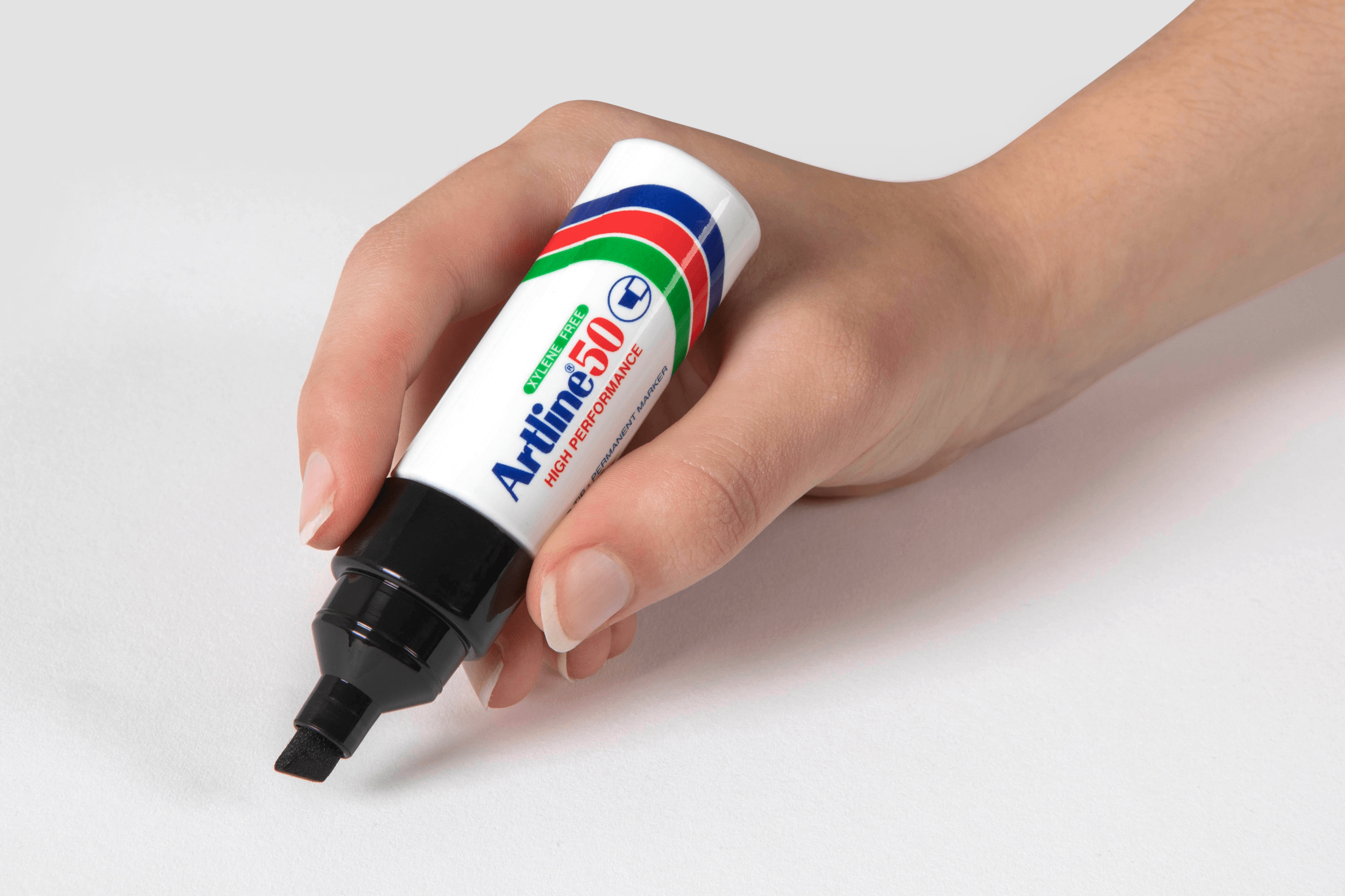 Artline 50 Chisel Nip Permanent Markers - Black (12-Pack) - Ideal for Labeling, Crafting, and Office Use