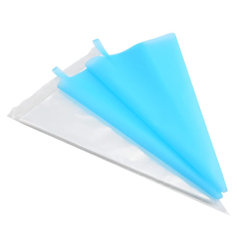 **Reusable Silicone Pastry Bags & Cake Decorating Kit - 107-Piece Icing Piping Bags, Cake Turntable, Cream Scraper & Converter for Baking, Cookies, Cupcakes & Dessert Decorating**