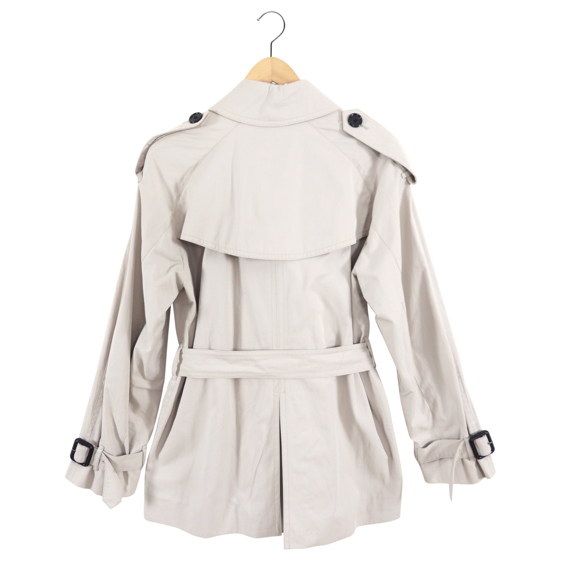Burberry Brit Light Beige Short Trench Coat for Women | Size IT40 / US 6 | Classic Waterproof Raincoat for Spring & Fall Fashion | Perfect for Work, Travel & Casual Outings