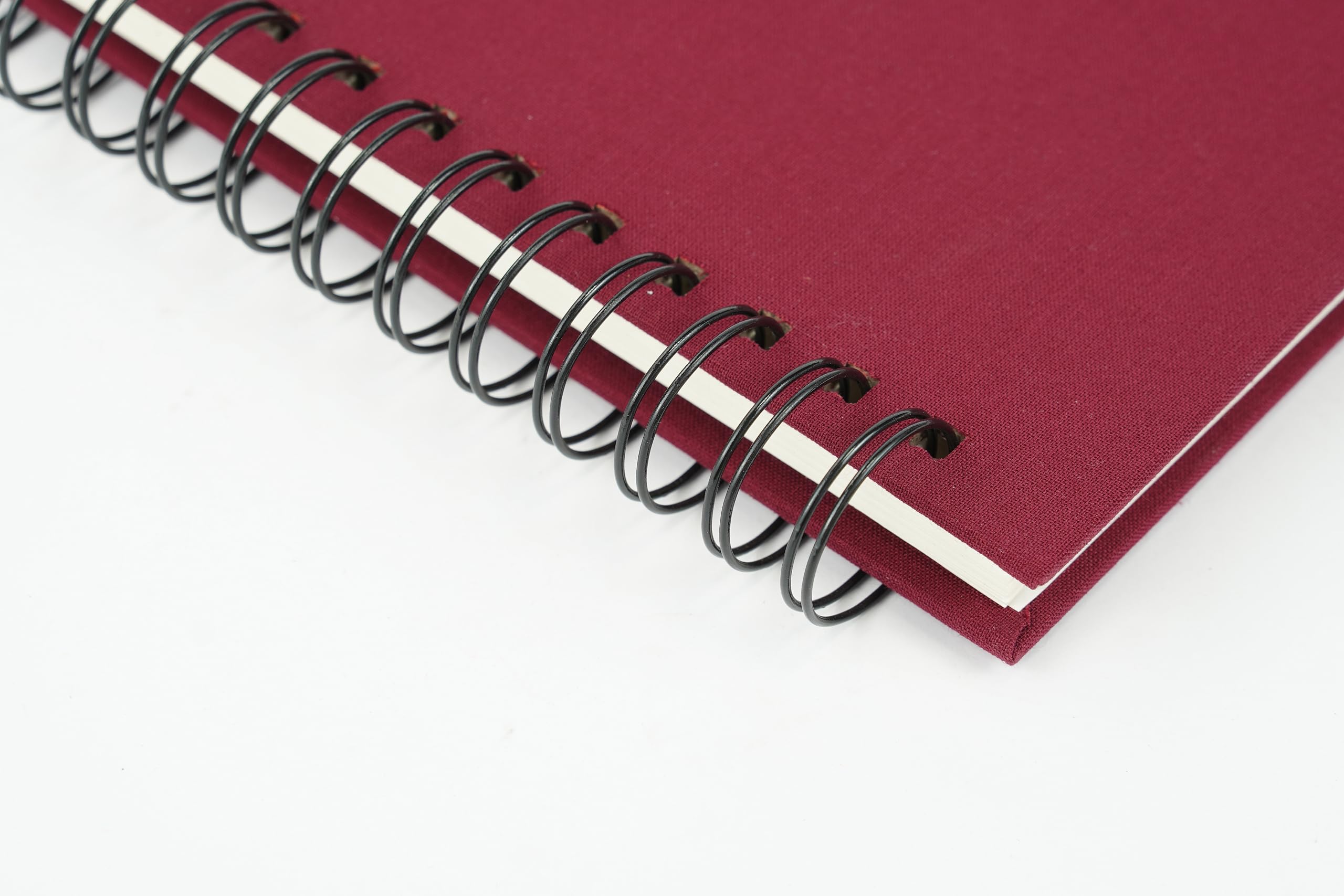 Handmade Linen Cover Photo Album Scrapbook - 6x8 Inch, 50 Pages White Inner Sheets, DIY Sketchbook Notebook for Painting, Drawing & Memories (Claret Red) | Perfect for Weddings, Baby Photos & Art Journals