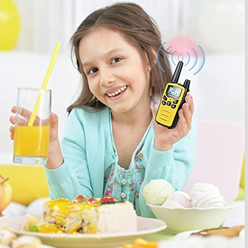 Rechargeable Walkie Talkies for Adults - 3 Pack Long Range Two-Way Radios (5 Miles) with USB Charging Cable - Blue, Yellow, Pink - Perfect for Camping, Hiking, Outdoor Adventures & Emergency Communication