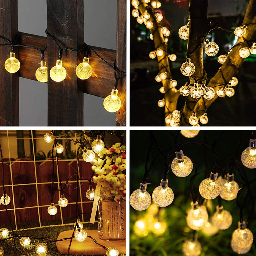 Unihoh 59Ft 100 LED Solar String Lights - Waterproof Outdoor Fairy Lights with 8 Modes for Garden, Patio, Wedding & Christmas Decor (Warm White) | Perfect for Backyard, Balcony, Gazebo & Indoor Party Lighting