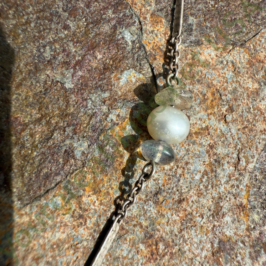 Sterling Silver Pearl & Quartz Bead Choker Necklace for Women - Elegant Layered Jewelry Gift for Birthday, Anniversary & Special Occasions