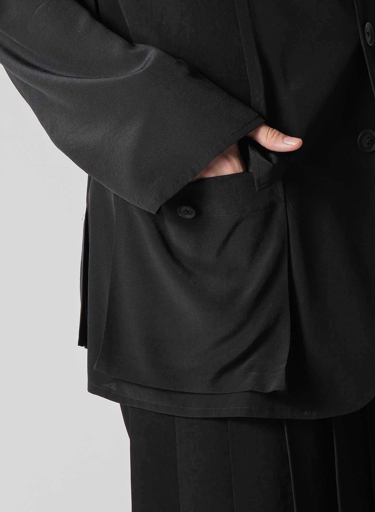 16M Crepe de Chine Side Opened Jacket - Elegant Women's Blazer for Office, Party & Evening Wear | Lightweight & Comfortable