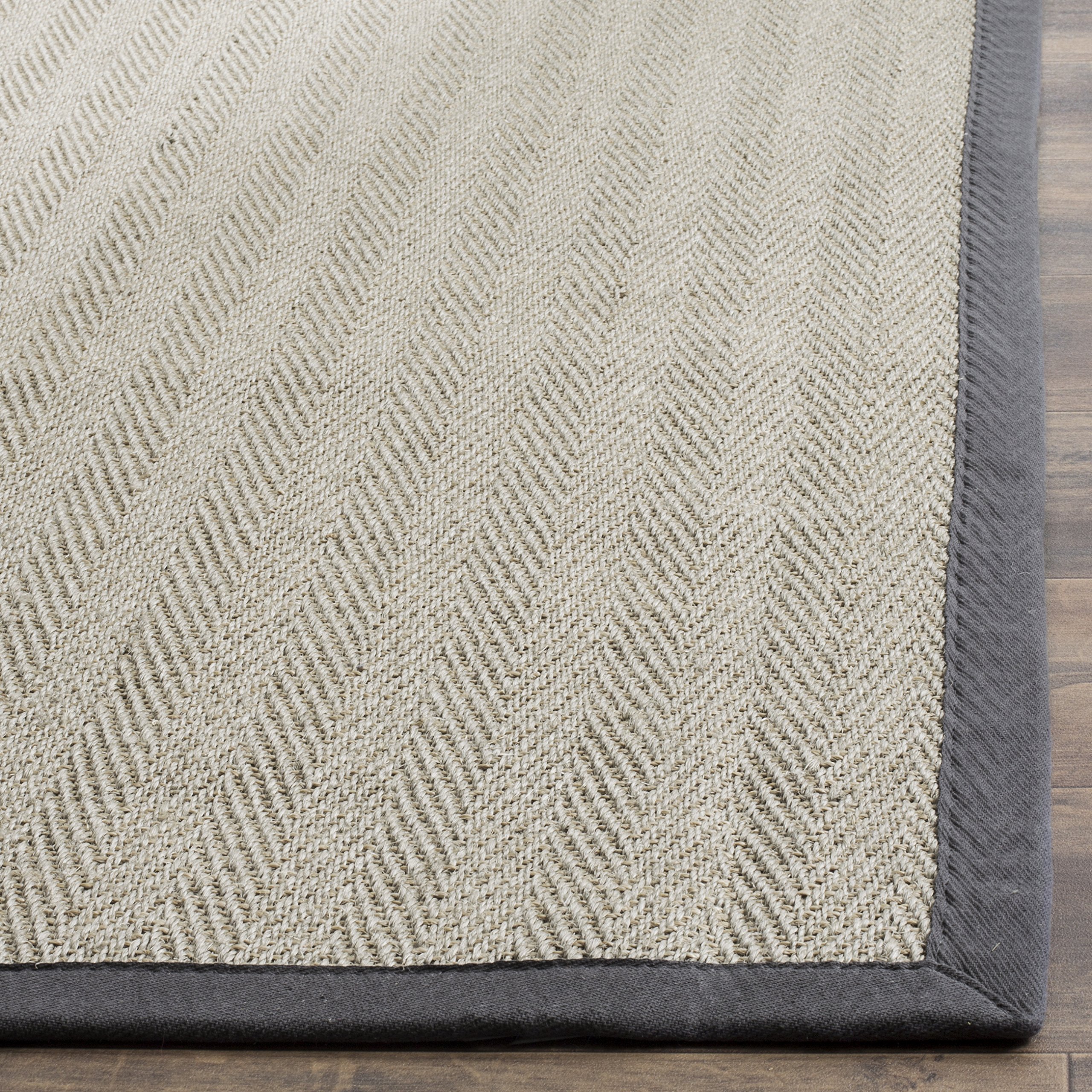 SAFAVIEH Natural Fiber Collection 6' x 9' Area Rug - Grey Brown & Grey Herringbone Sisal Design, Easy Care & Durable for High Traffic Areas | Perfect for Living Room, Bedroom, Dining Room & Home Office (NF444A)