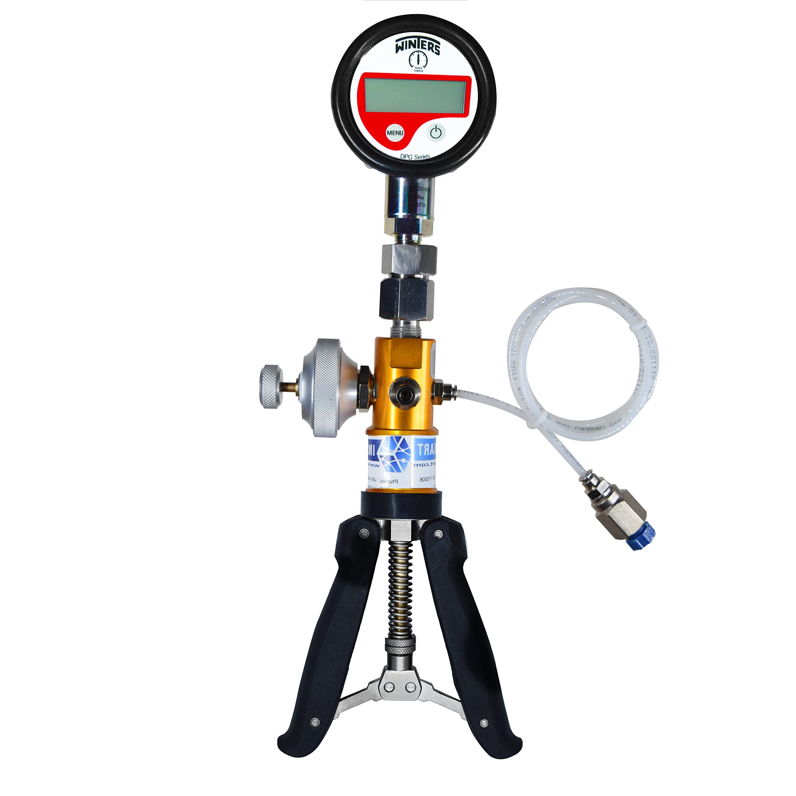 AI-DP1-2200 Pressure and Vacuum Hand Pump Calibrator with Gauge - Professional Calibration Tool for Labs & Field Use | Ideal for HVAC, Industrial, and Automotive Pressure Testing