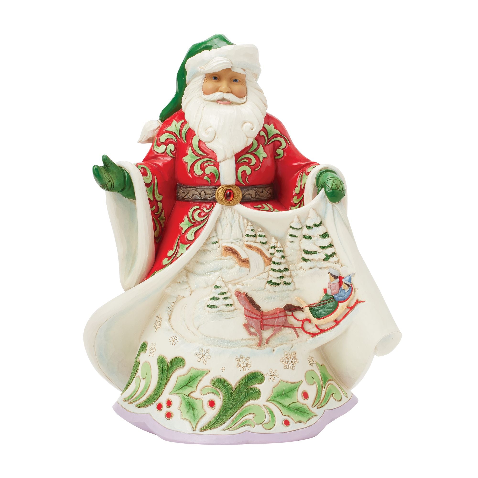 Santa Winter Scene Musical Figurine - Christmas Holiday Home Decor with Music Box - Perfect for Holiday Gifting & Festive Tabletop Display
