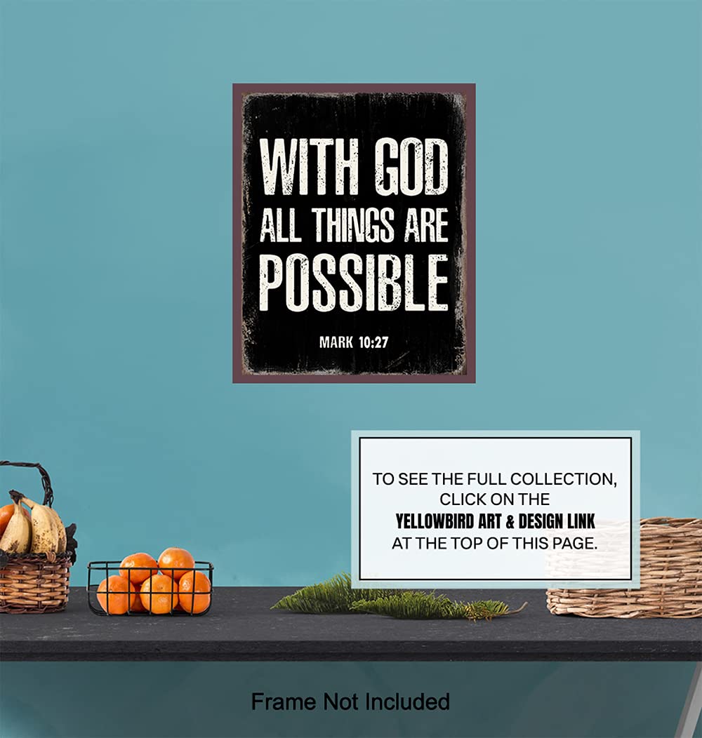 Inspirational Bible Verse Wall Art - Religious Decor for Home & Office
