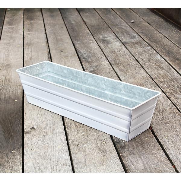Galvanized Steel Flower Box Planter - Rustproof Outdoor Garden Container for Plants, Flowers & Herbs - Perfect for Patio, Balcony & Window Sill Decor
