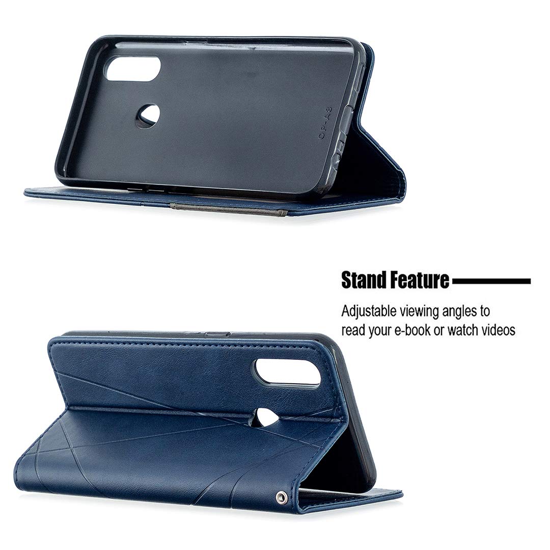 Premium PU Leather Flip Case for Oppo A31 2020 / CPH2015 / A81 - Slim Protective Phone Cover with Card Slots (Blue) | Perfect for Work, Travel & Everyday Use
