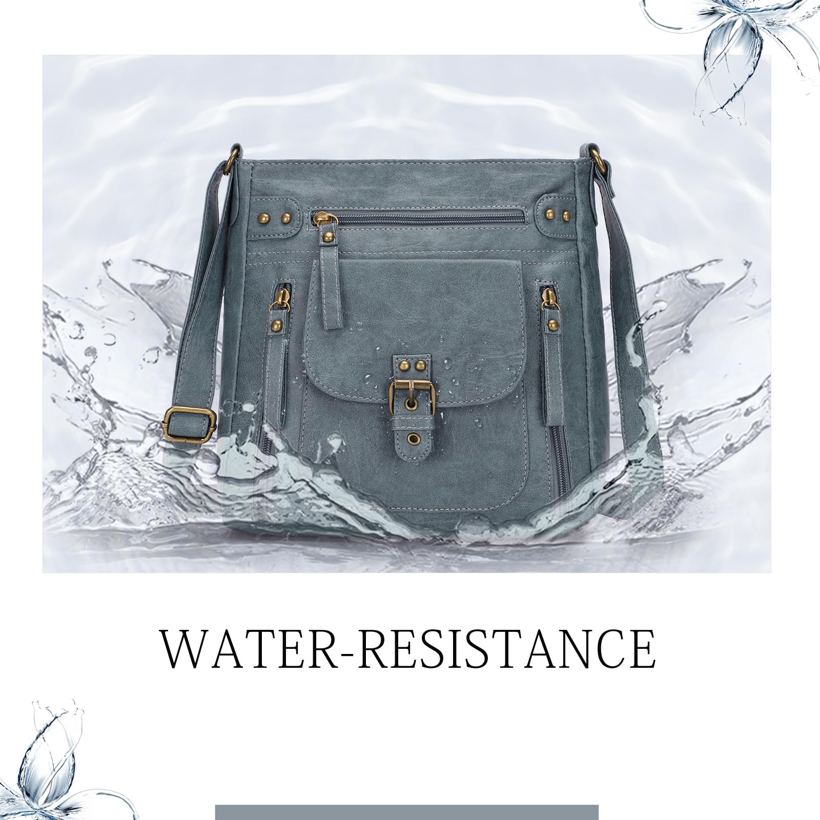 KL928 Women's Crossbody Bag with Multiple Pockets - Medium Size PU Leather Shoulder Purse for Daily Use, Travel & Shopping