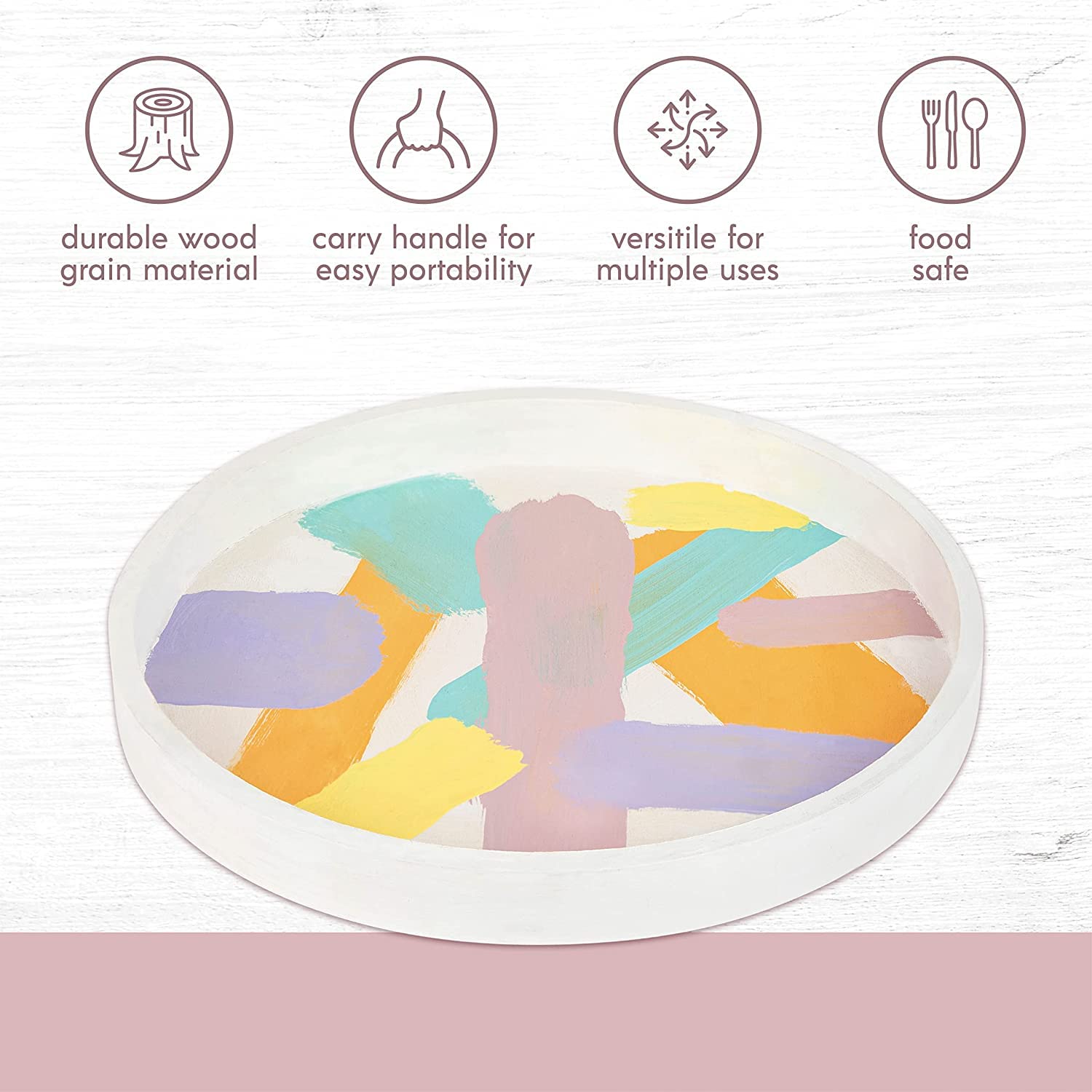6 Sets of Hammont Wooden Nested Serving Trays - 5-Piece Round Wooden Tray Set (30 Trays Total) for Crafts, Kitchen, and Home Decor | Perfect for Serving Pastries, Snacks, Mini Bars, Chocolate, and Party Platters | Ideal for Weddings, Tea Parties, and Entertaining Guests