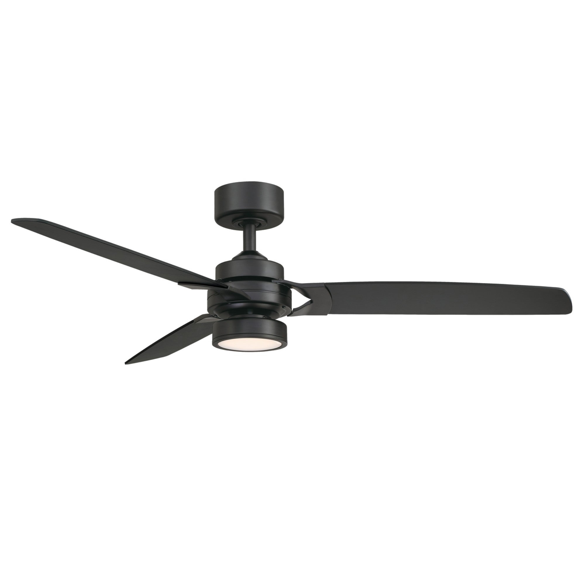 52 Inch Black LED Ceiling Fan with Remote Control - Modern Lighting for Living Room, Bedroom & Outdoor Patio