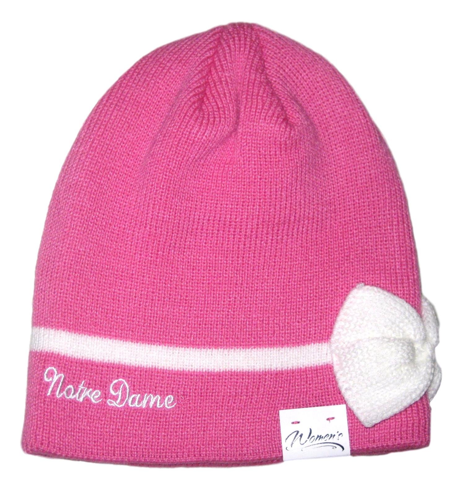Notre Dame Fighting Irish Pink Beanie with Bow - Perfect for Game Day & Winter Fashion