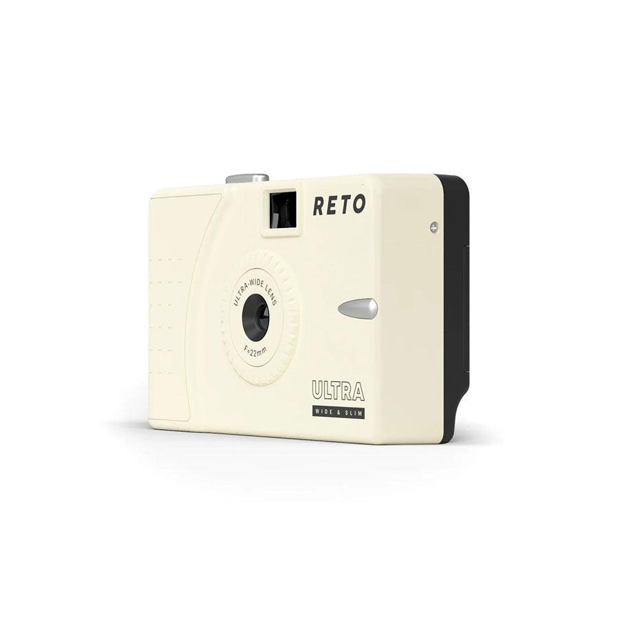 RETO RETO Wide Slim Film Camera - Vintage 35mm Point and Shoot Camera with Built-in Flash, Compact & Lightweight (Cream) - Perfect for Travel, Street Photography & Everyday Moments