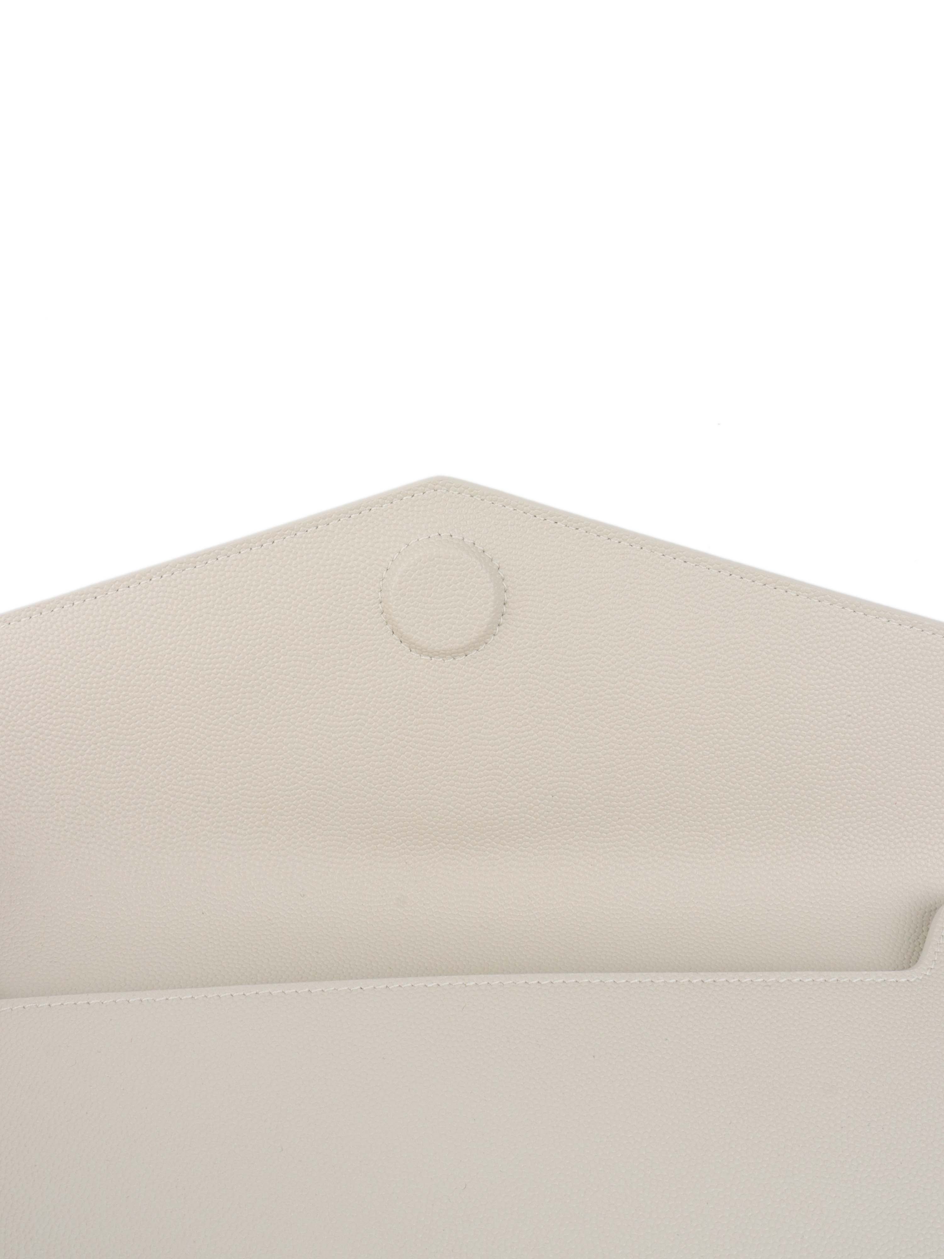 Saint Laurent Medium White Clutch Bag for Women | Elegant Evening Purse for Parties, Weddings & Special Occasions