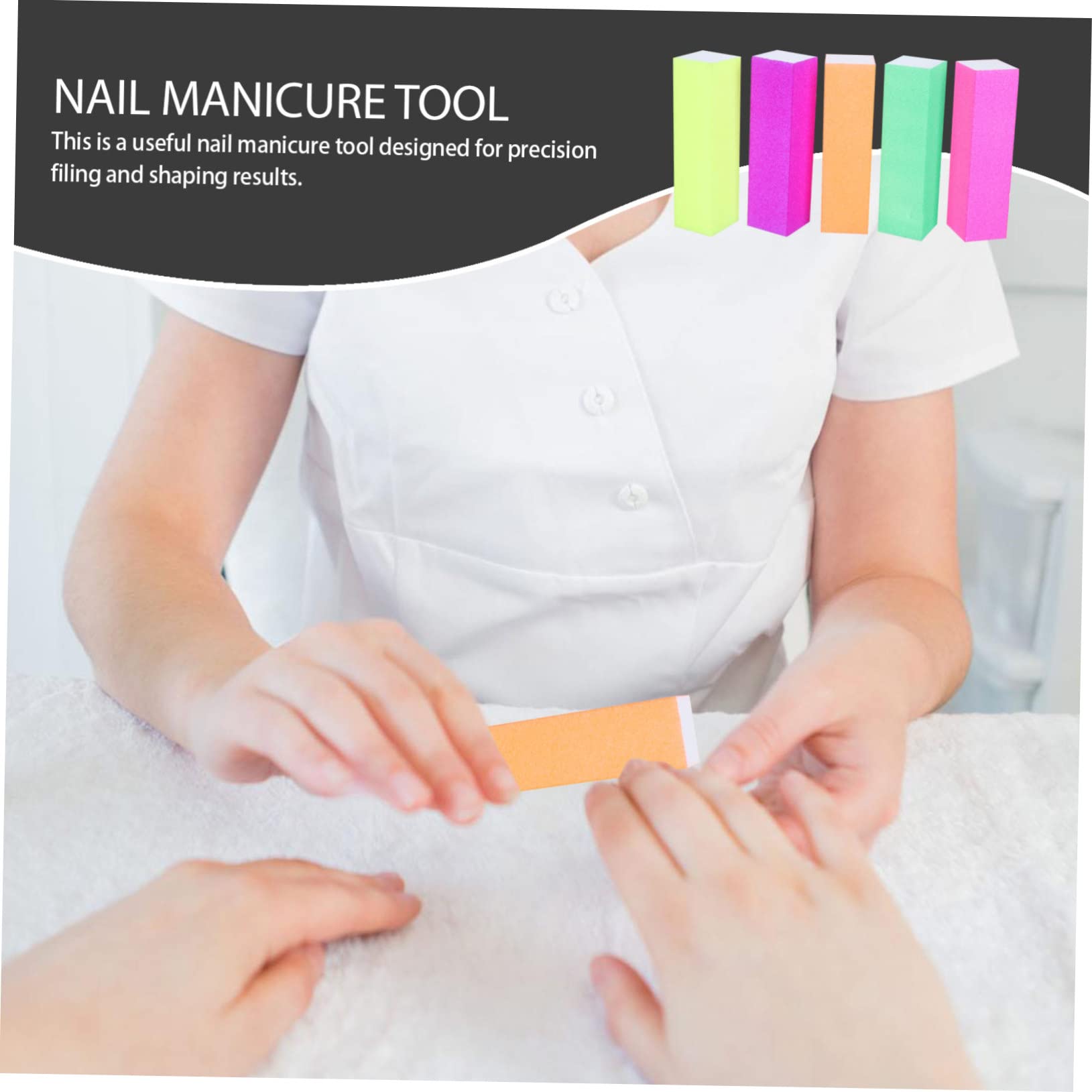 Beavorty 10pcs Mini Nail File Set - Iridescent Buffing Blocks for Manicure & Pedicure Care