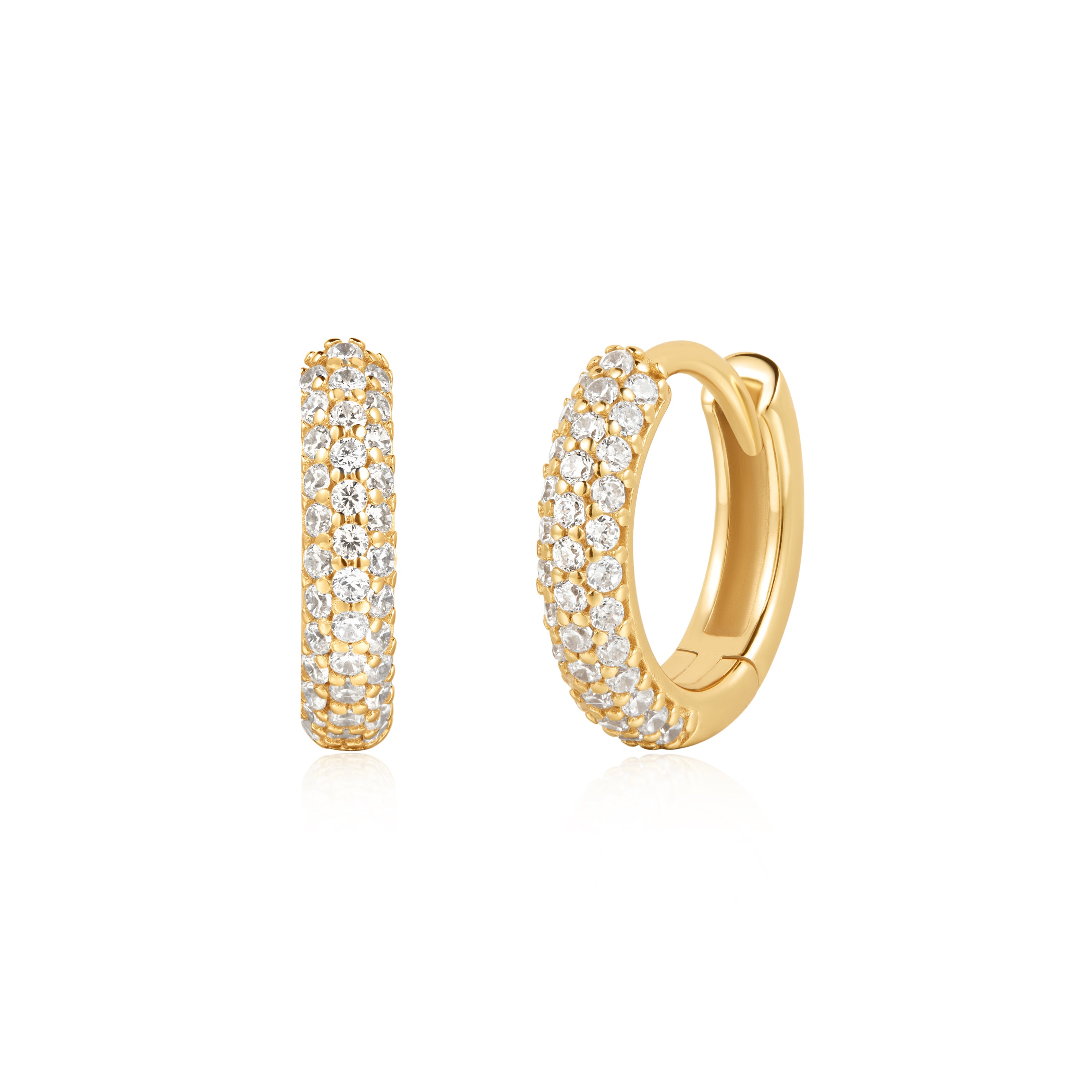 14K Gold Plated Huggie Hoop Earrings for Women - Minimalist Dainty Studs for Everyday Wear, Gift Giving & Special Occasions