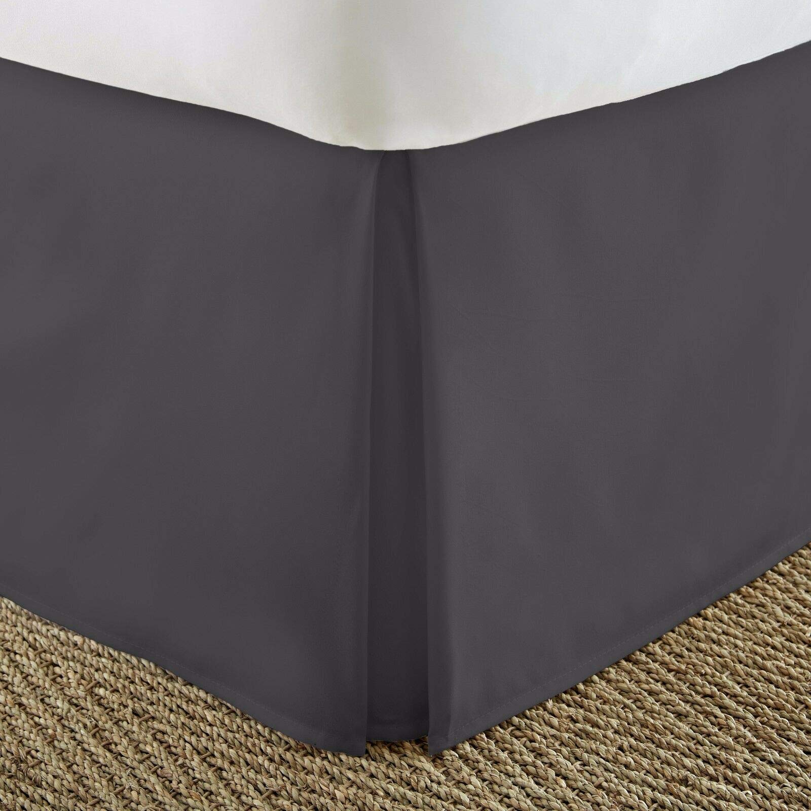 Premium 600 Thread Count Egyptian Cotton Queen Size Bed Skirt - Split Corner, Tailored Design, 18