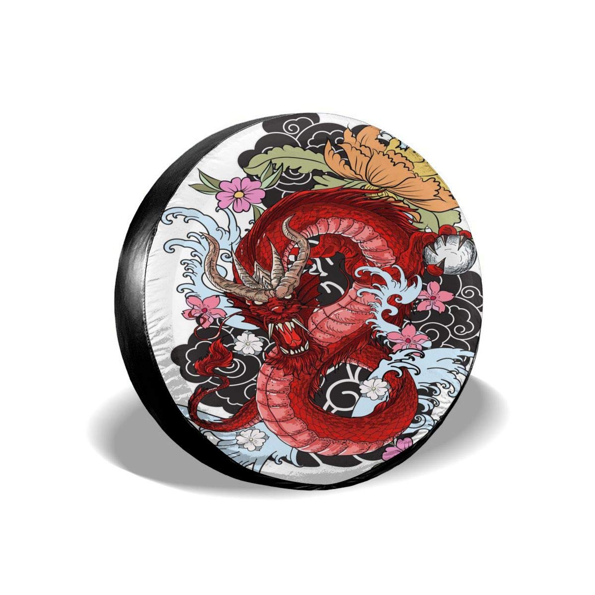 Moslion Weatherproof Tire Cover - Inspirational 'Eat Better Not Less' Design with Summer Fruits & Vegetables - Fits Jeep, Trailer, RV, SUV & Most 14