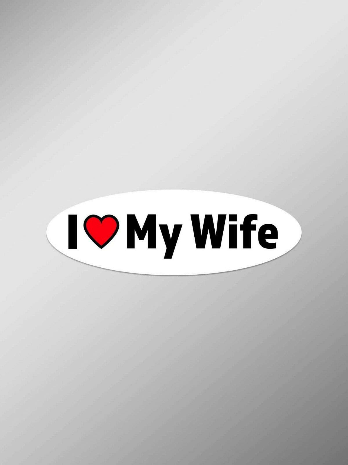 I Love My Wife Magnetic Car Decal - 5
