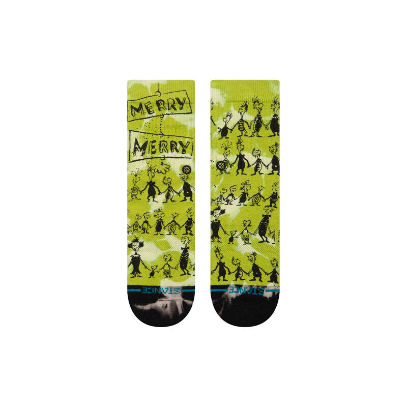Stance Down In Whoville Kids Crew Socks - Whimsical Holiday Socks for Boys & Girls - Perfect for Christmas, Gifts & Winter Outfits