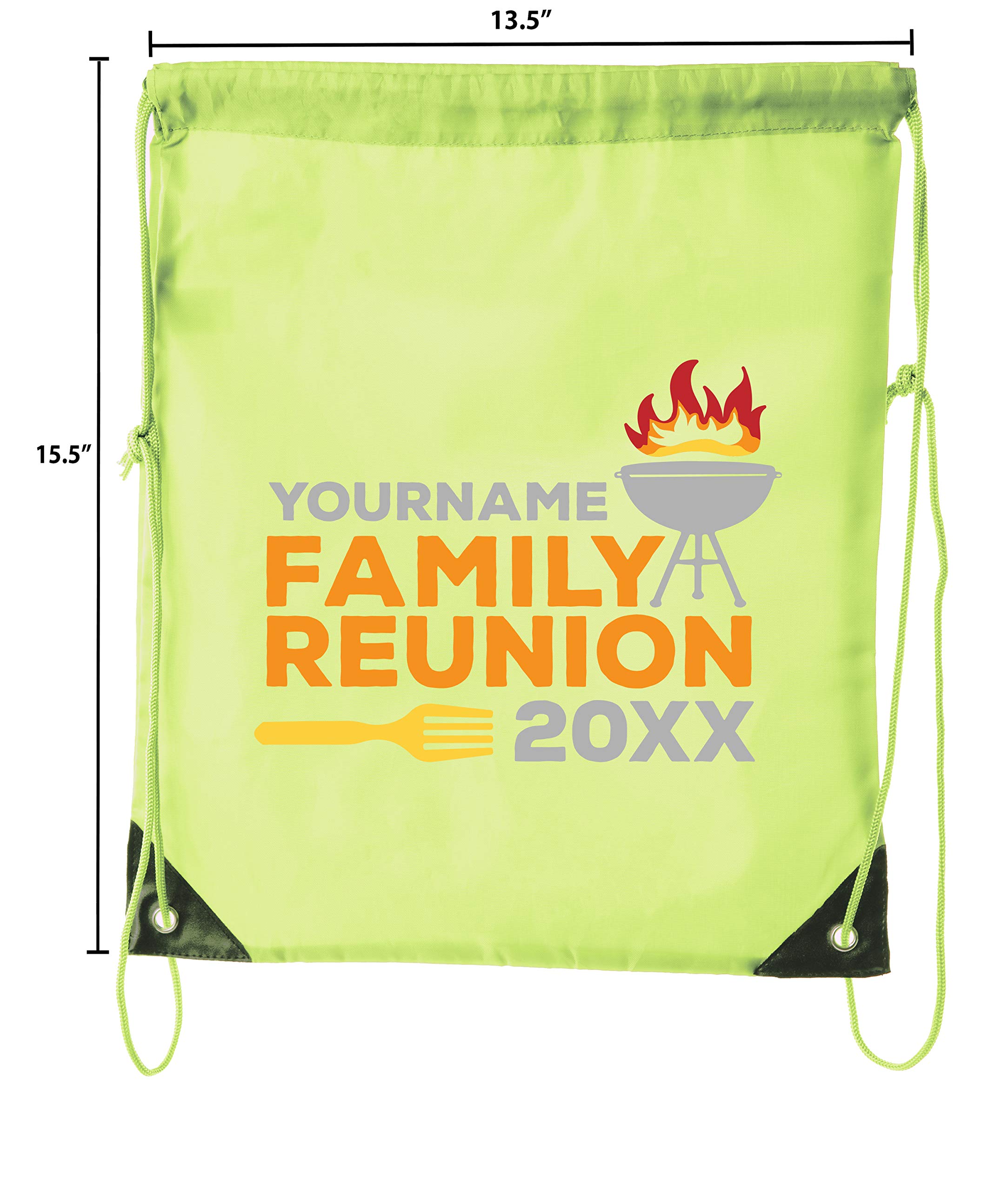 Personalized Flame on Grill Gift Bags with Custom Name & Date - Perfect for Family Reunion Party Favors, BBQ Cookouts & Outdoor Gatherings