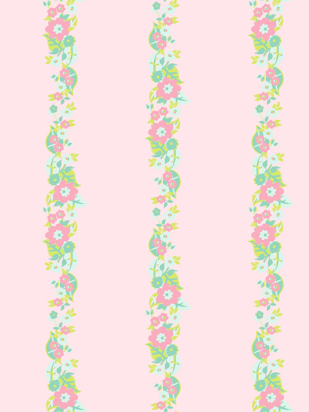 Barbie™ Floral Stripe Wallpaper - Green Piggy Bank Design | Perfect for Girls' Room Decor & Nursery Wall Covering