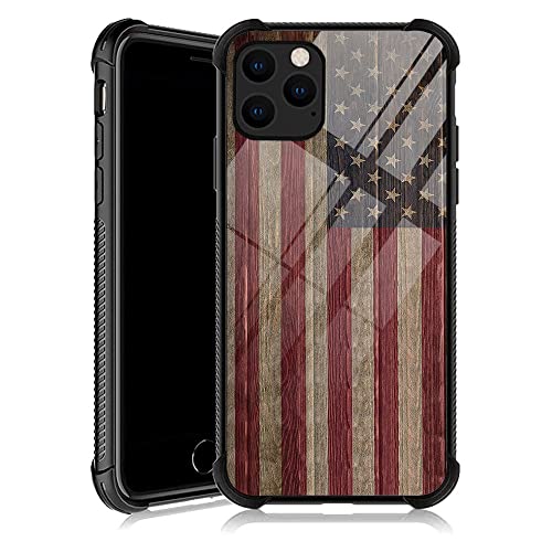 classic Vintage wood grain American flag