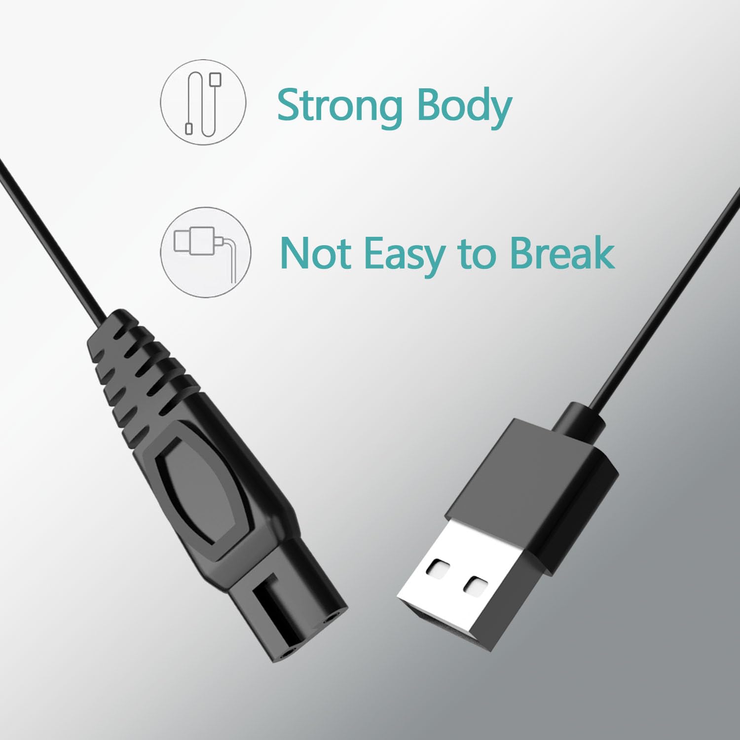 OGMWIN Replacement Power Cord for Brightup & Ufree Beard Trimmer, Hair Clippers FK-8688T, Electric Shaver Charger Cable - Perfect for Home, Salon, and Travel Use