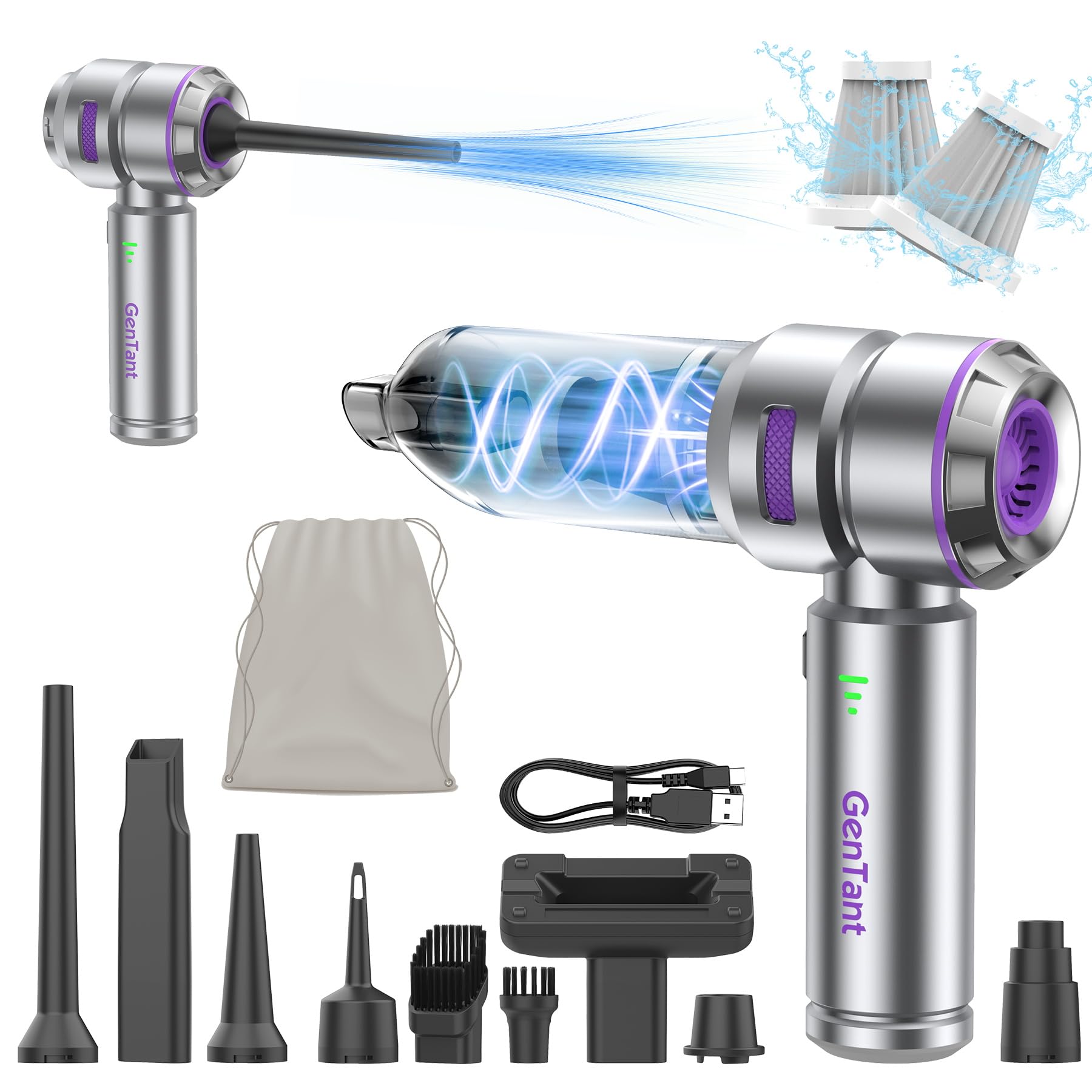 18000PA Cordless Handheld Vacuum Cleaner - High Power Portable Car Vacuum with Brushless Motor, Type-C Charging, 3-in-1 Mini Vacuum for Pet Hair, Home & Office Use | Perfect for Car Detailing, Sofa Cleaning & Pet Hair Removal