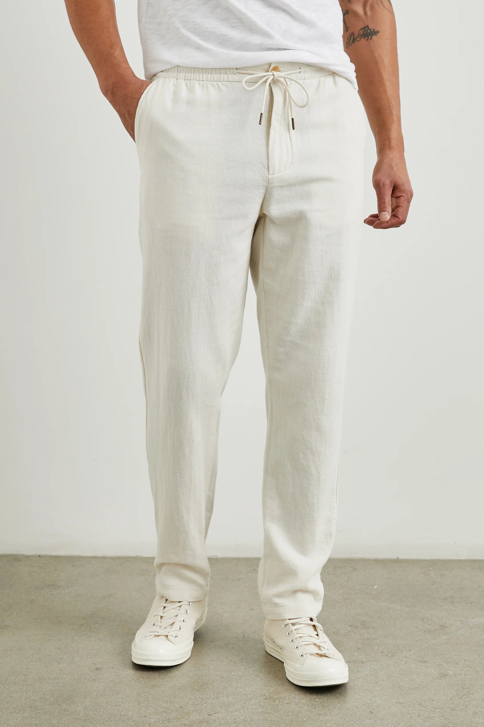 Callum Women's High Waisted Linen Pants - Comfortable Ecru Wide Leg Trousers for Casual Wear, Office & Summer Outfits