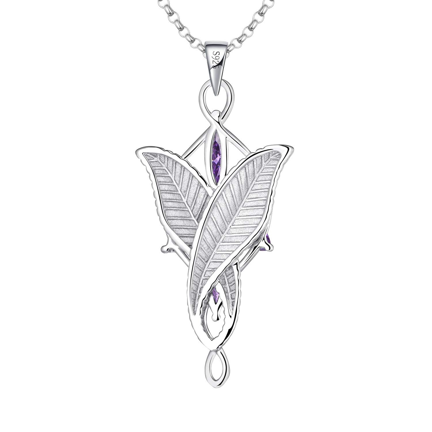 JO WISDOM Arwen Evenstar Necklace - 925 Silver LOTR Jewelry with CZ for Women | Elvish Gift & Cosplay