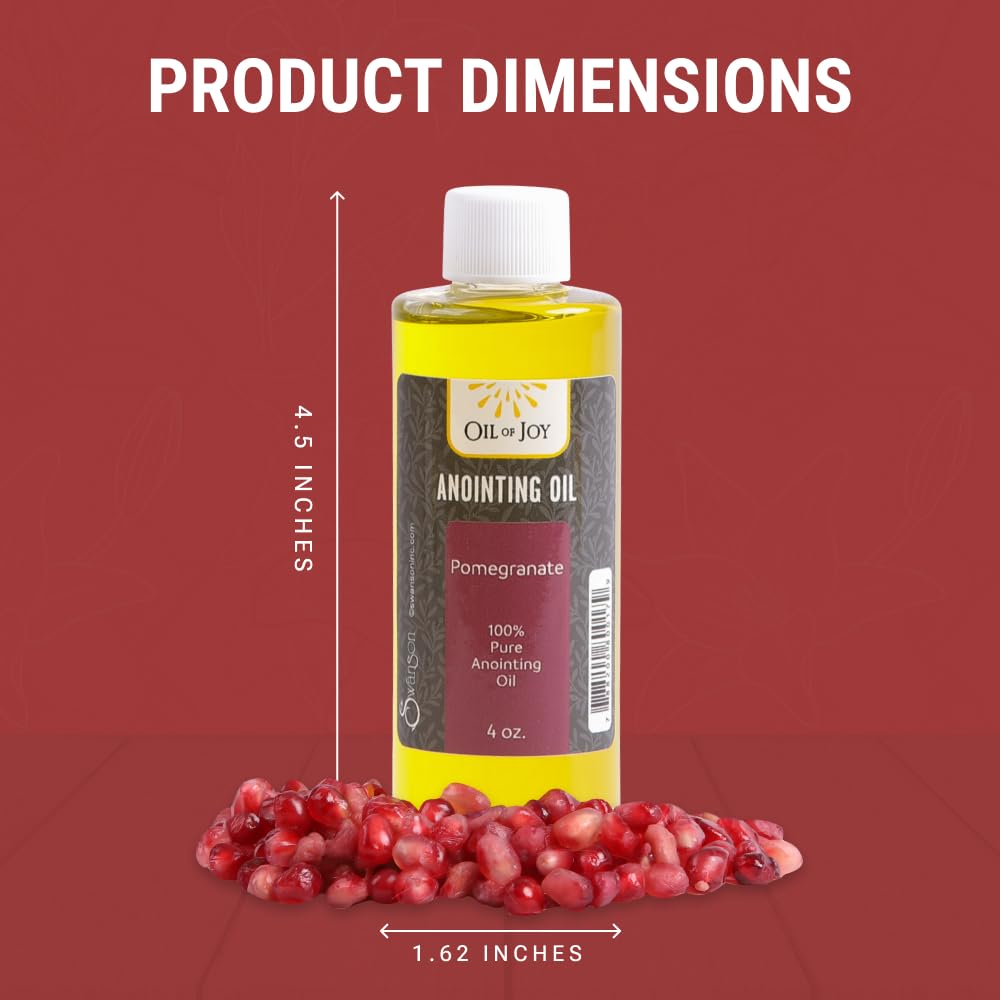 Pomegranate Anointing Oil for Prayer & Christian Worship - 4oz Holy Oil of Joy - Perfect for Spiritual Healing, Bible Study & Church Ceremonies