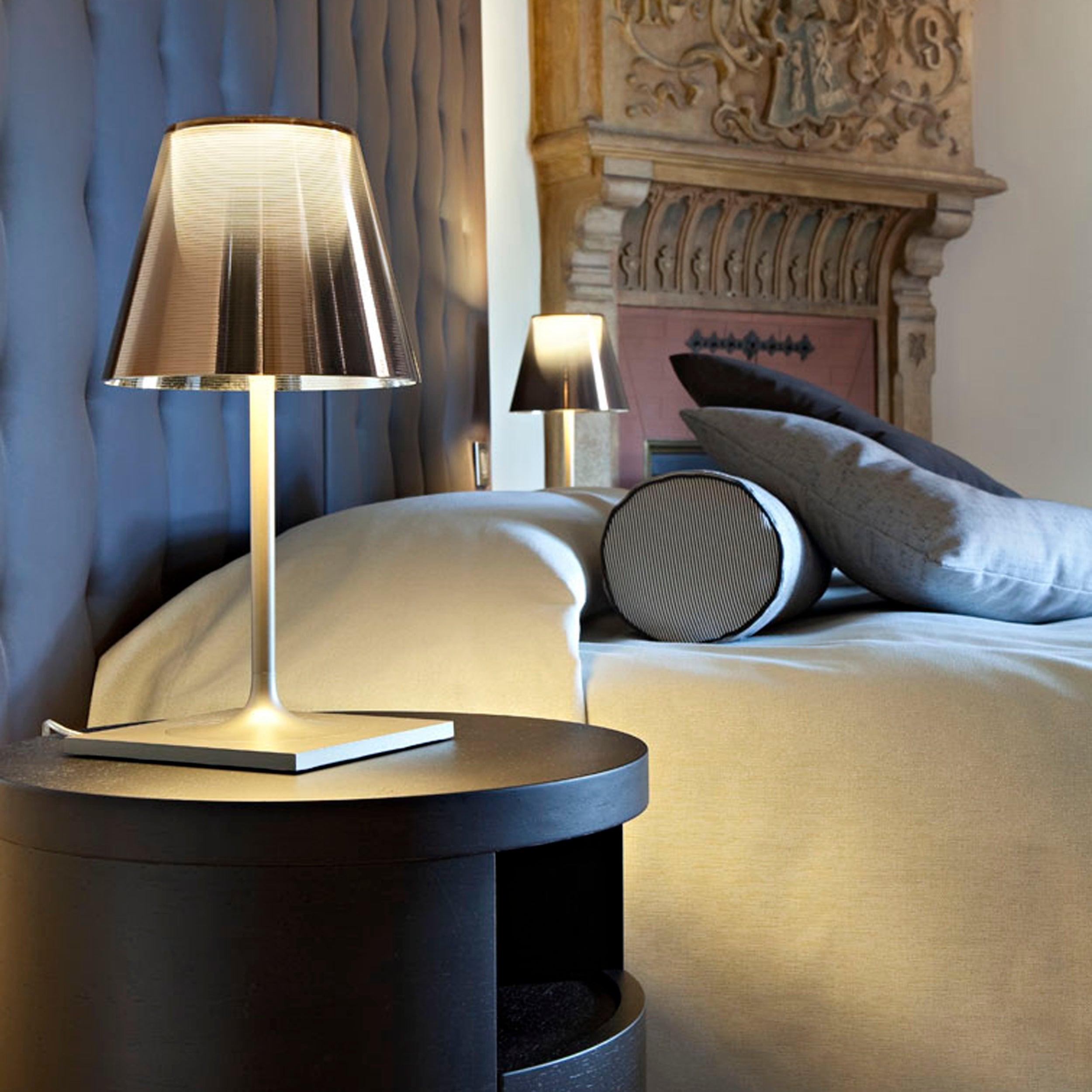 Chrome Prism Table Lamp - Modern LED Nightstand Light for Bedroom, Living Room, Office - Dimmable & Energy Efficient Decorative Lighting