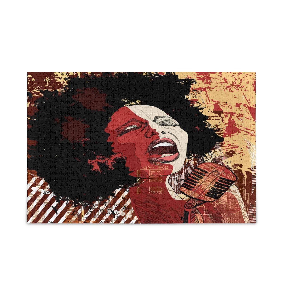 1000 Piece Jazz Afro American Music Jigsaw Puzzle for Adults & Kids - DIY Gift with Mesh Storage Bag | Fun Family Activity, Home Decor & Relaxing Brain Teaser