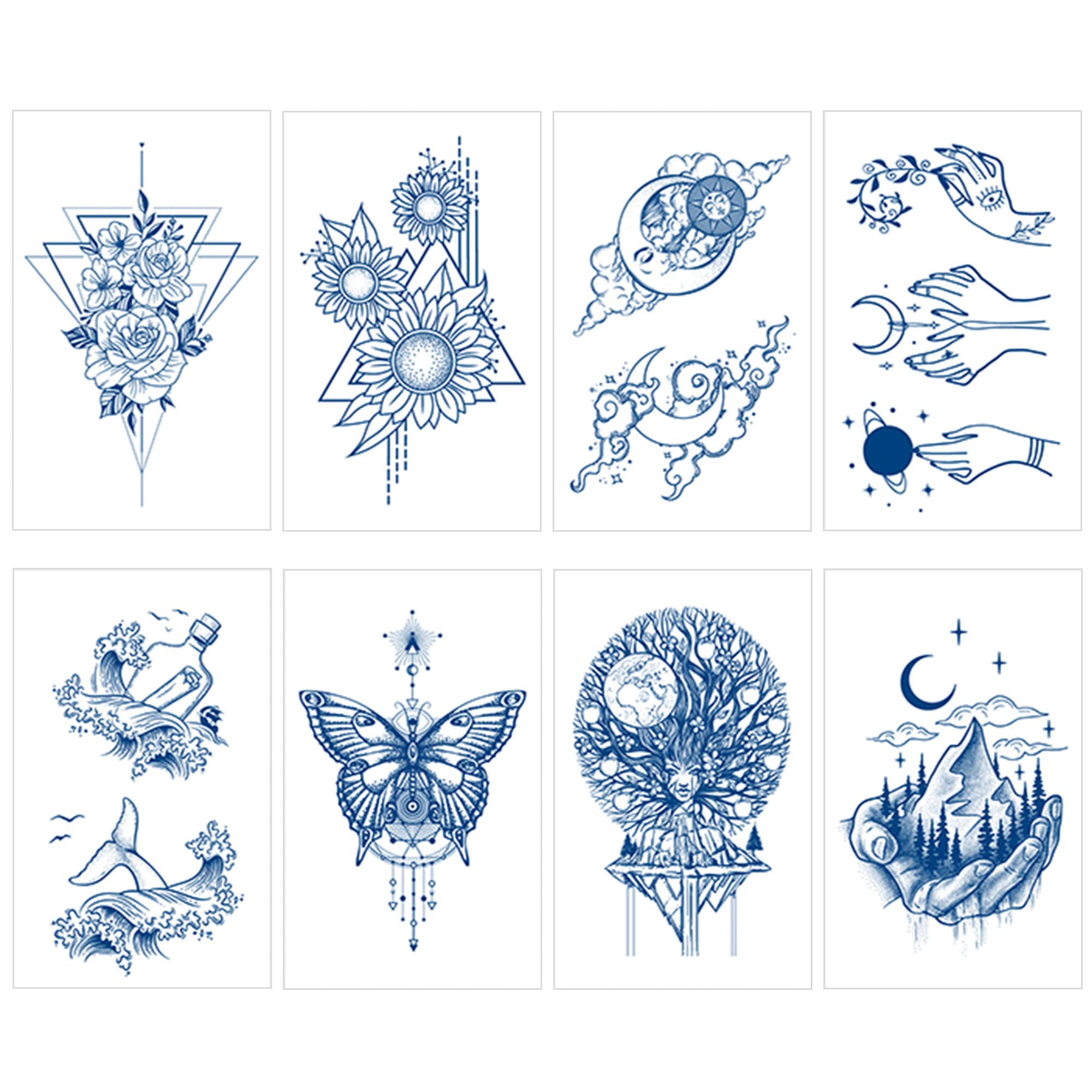 Realistic Semi-Permanent Temporary Tattoos for Men, Women, Teens & Kids - Waterproof Fake Tattoo Stickers Lasting 2 Weeks (Design 05) | Perfect for Parties, Halloween Costumes & Summer Beach Looks