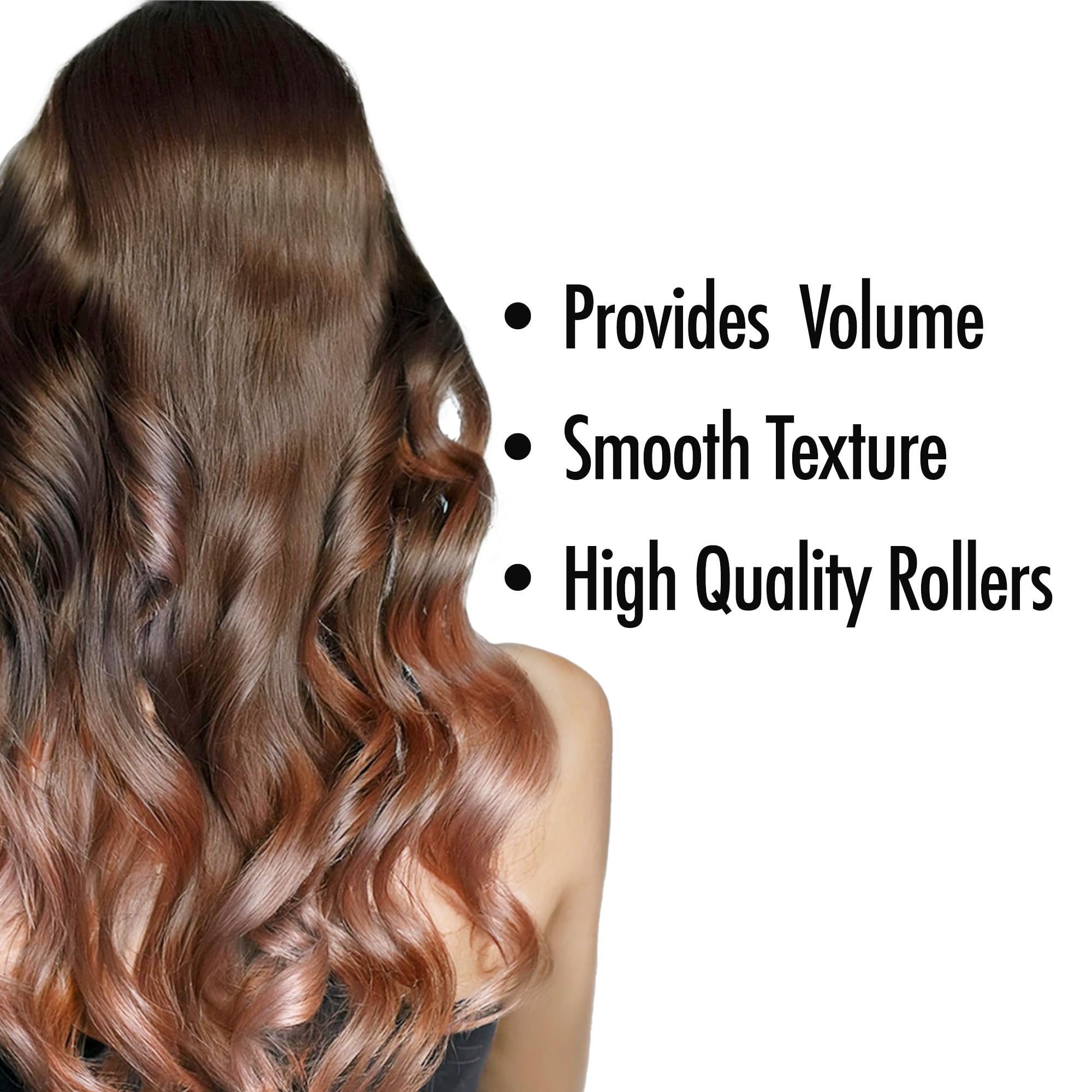 Donna Magnetic Hair Rollers Set of 12 - Easy to Use Reusable Hair Styling Tools with Pins & Clips, Quick Heatless Curls for Salon Results at Home - Perfect for Parties, Weddings & Daily Styling (Gray)