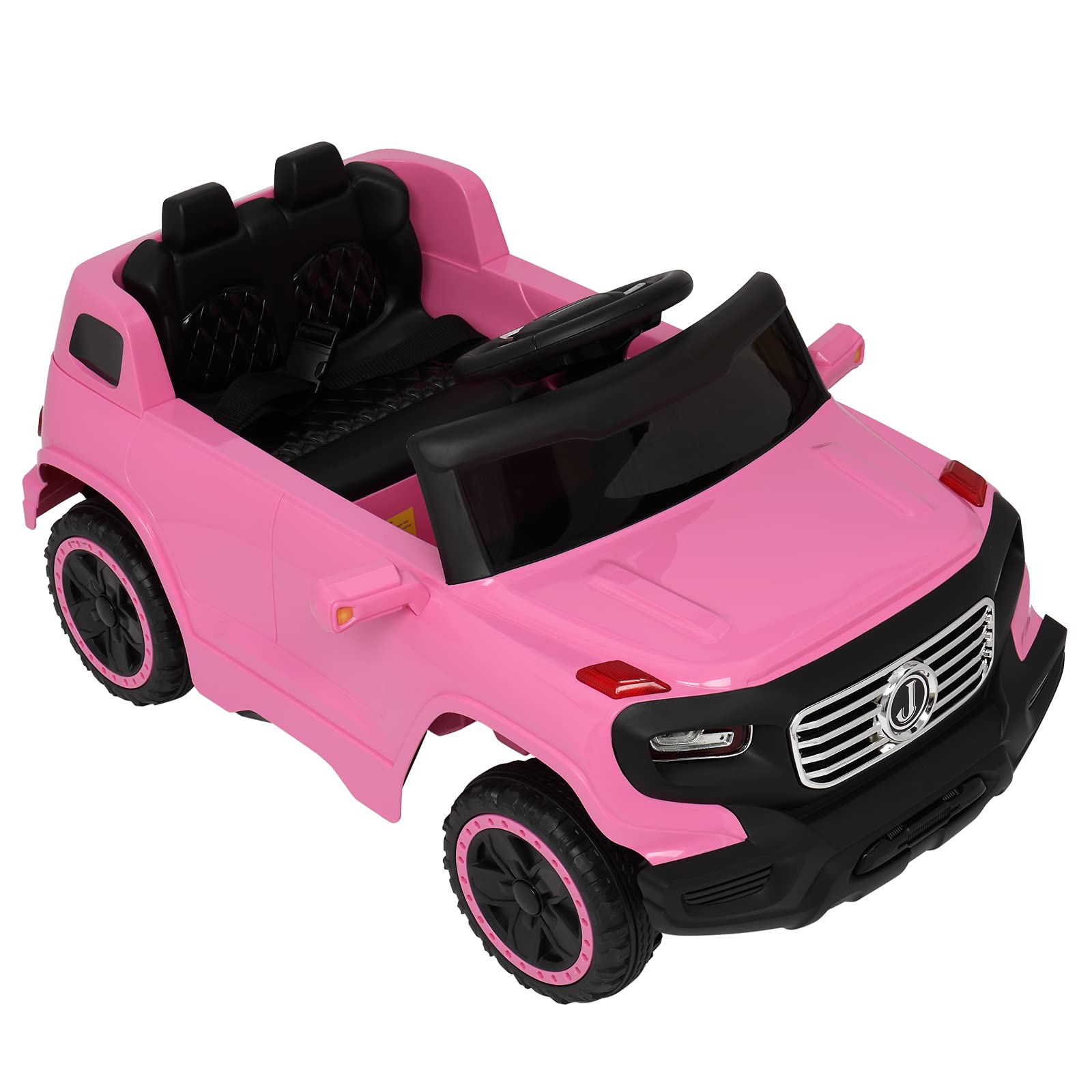 6V Electric Remote Control Truck for Kids - Toddler Ride On Car with 3 Speeds, Music, LED Lights & Safety Seat Belts | Pink Battery-Powered Motorized Toy Vehicle for Boys & Girls | Perfect for Birthday Gifts, Indoor Play & Outdoor Backyard Fun