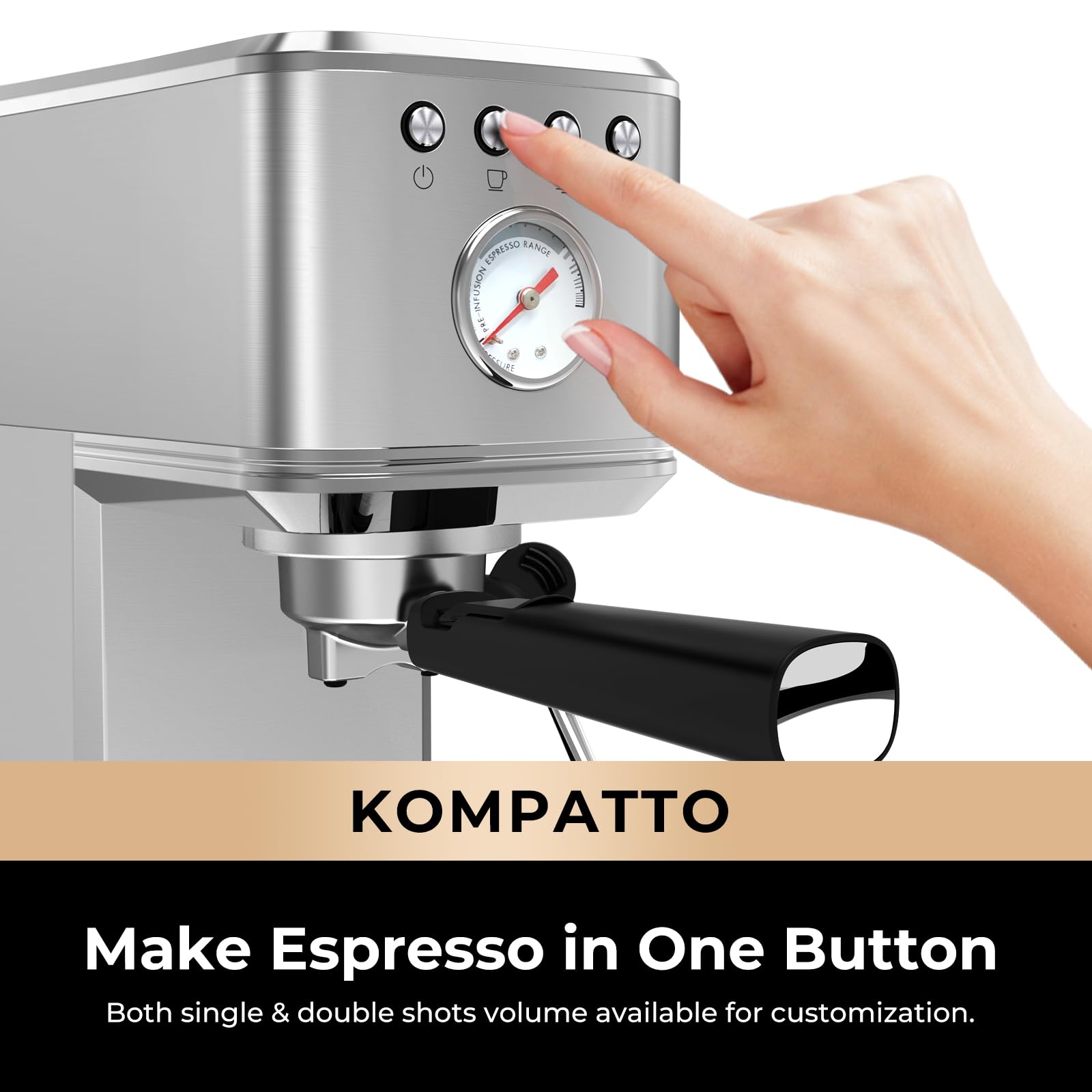 CHULUX 20 Bar Professional Slim Espresso Coffee Machine with Milk Frother - Semi Automatic Italian Pump Espresso Maker for Home, Cappuccino & Latte - Perfect for Small Kitchens & Office Coffee Breaks