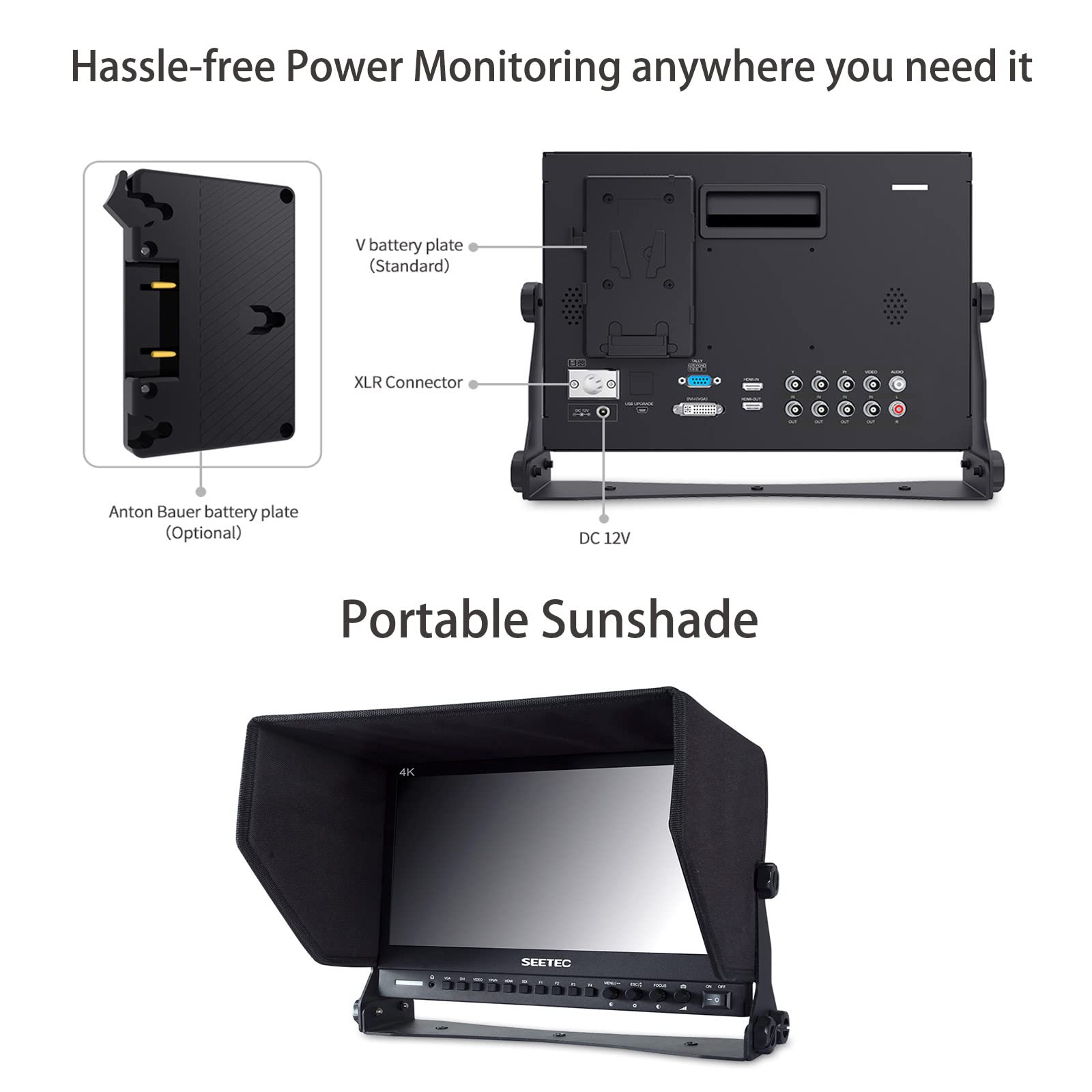 SEETEC P133-9HD 13.3-inch IPS Broadcast Monitor - Full HD 1920x1080 HDMI Production Monitor for Film Making, Vlogging & Mobile Live Streaming - Perfect for On-Set Monitoring, YouTube Content Creation and Professional Video Production