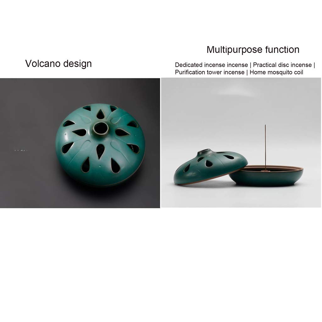 Ceramic Mosquito Incense Burner Holder - Large Creative Indoor Mosquito Coil Stand for Bedroom, Patio & Outdoor Use (Blue) - Perfect for Summer Nights, Camping & Backyard Gatherings