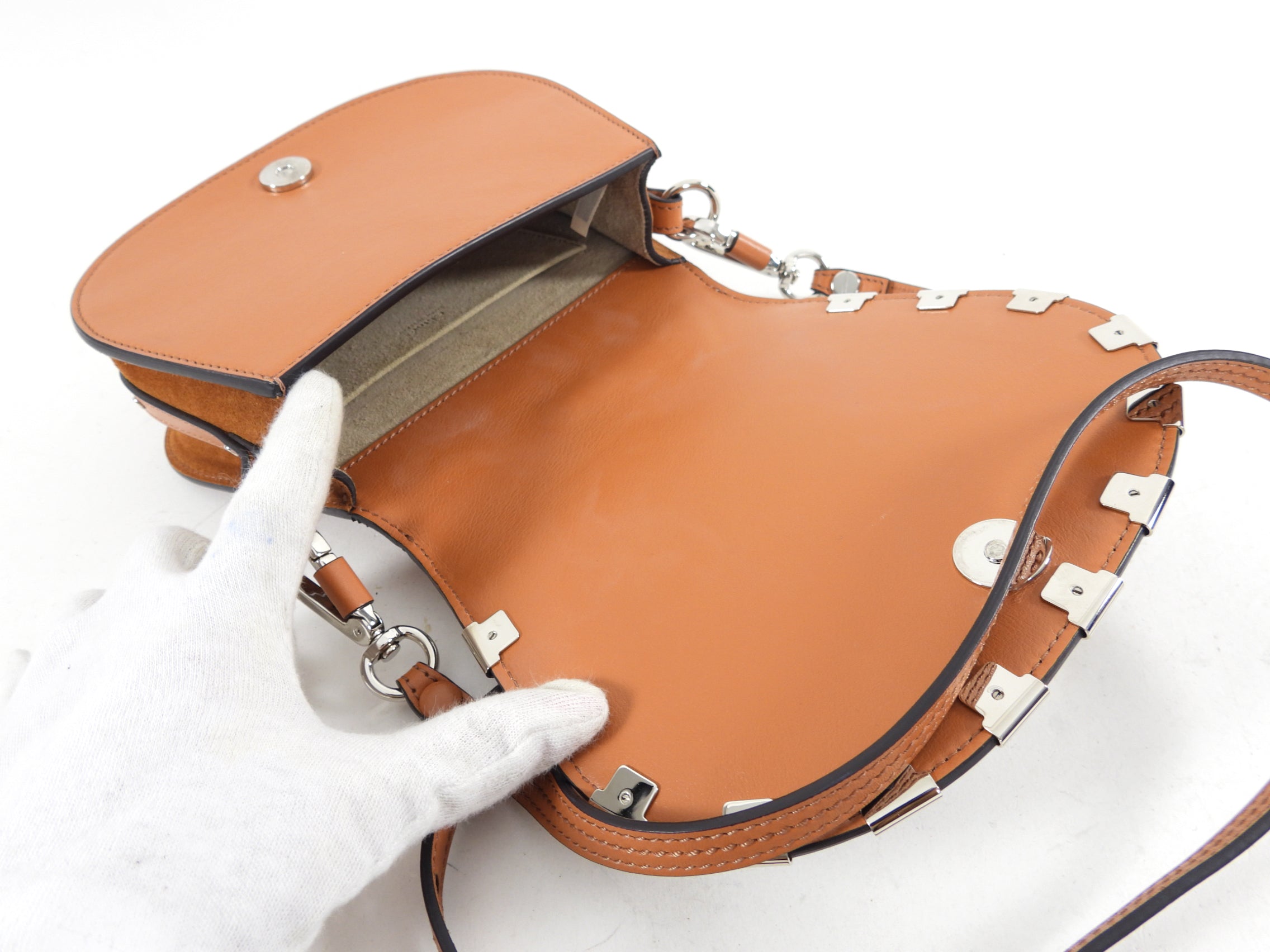 Chloe Silver and Tan Nile Bracelet Two-Way Handbag - Stylish Crossbody & Shoulder Bag for Women | Perfect for Work, Travel & Evening Out
