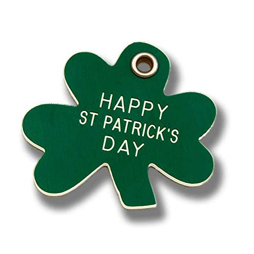 Custom Engraved Shamrock Pet ID Tag for Dogs & Cats - Reflective Back & Personalized Front - Medium Size Purple Pet Tag - Perfect for St. Patrick's Day & Everyday Safety
