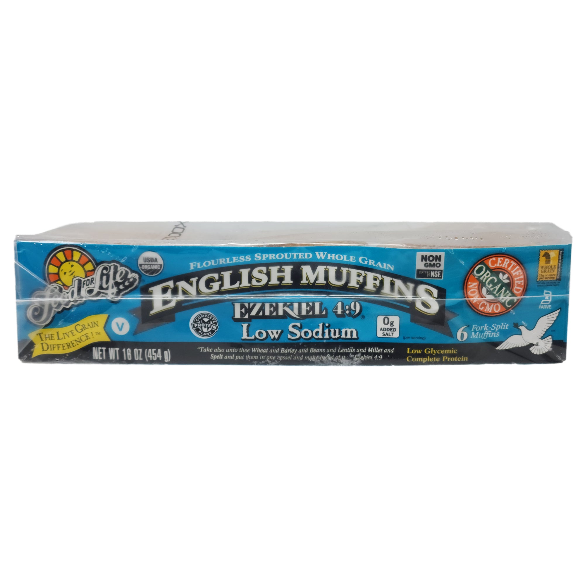 Food for Life Ezekiel Low Sodium English Muffins - 16oz (6-Pack) | Sprouted Whole Grain Bread | Vegan & Organic Breakfast Option | Perfect for Toasting, Sandwiches or Avocado Toast