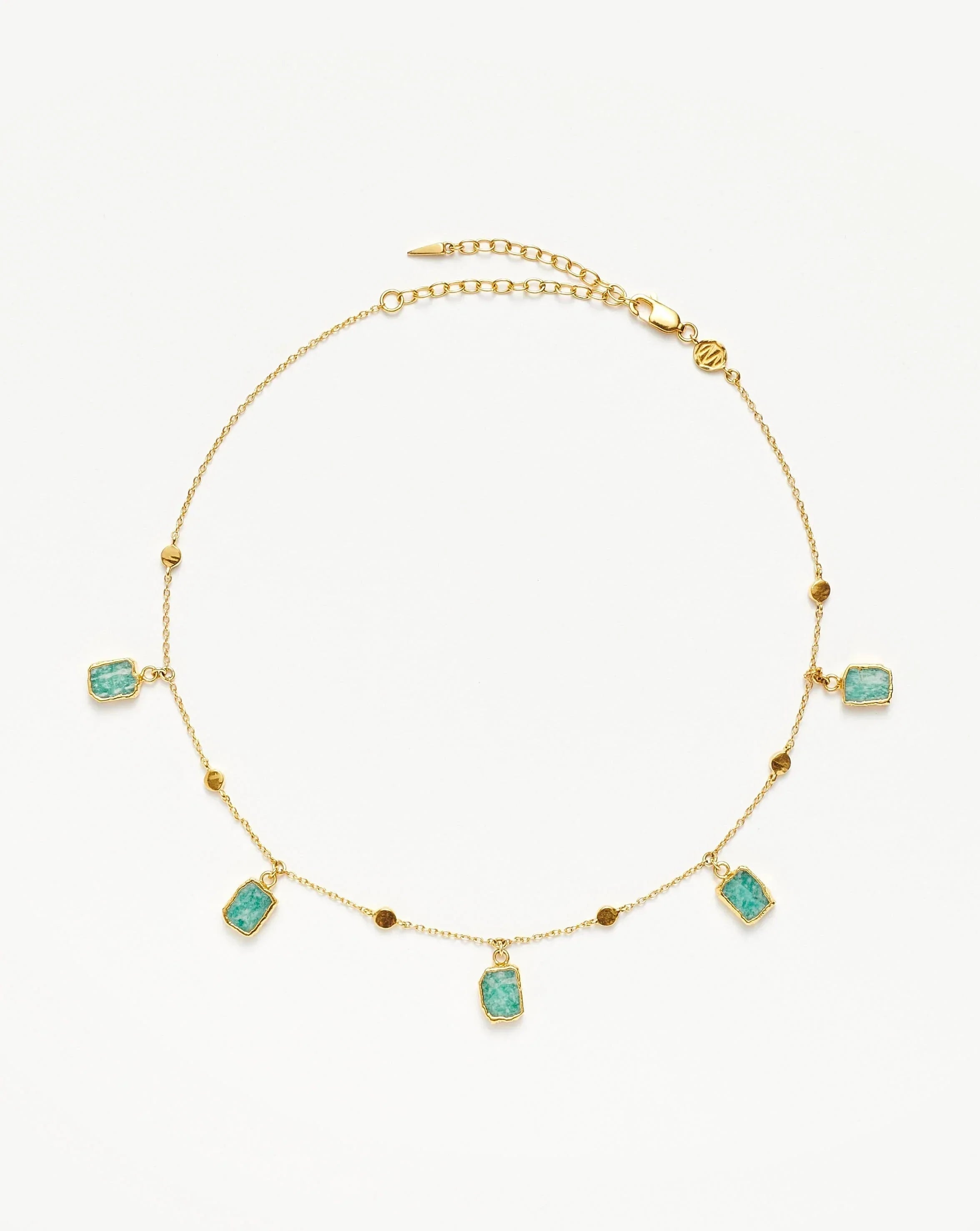 Lena Charm Choker Necklace - 18k Gold Plated Amazonite Pendant for Women | Elegant Layering Jewelry for Date Night & Special Occasions