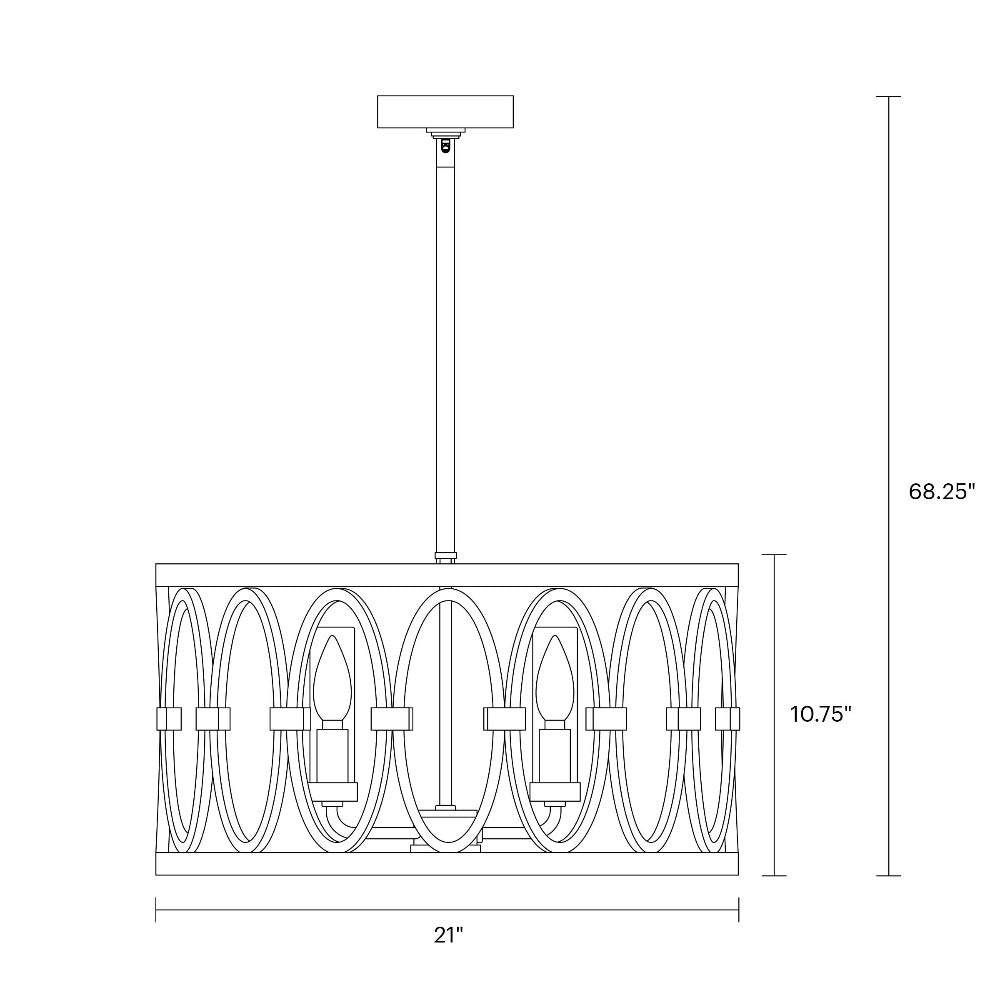 Swartz 5-Light Drum Pendant Chandelier - Modern Ceiling Light Fixture for Dining Room, Kitchen Island & Bedroom Lighting