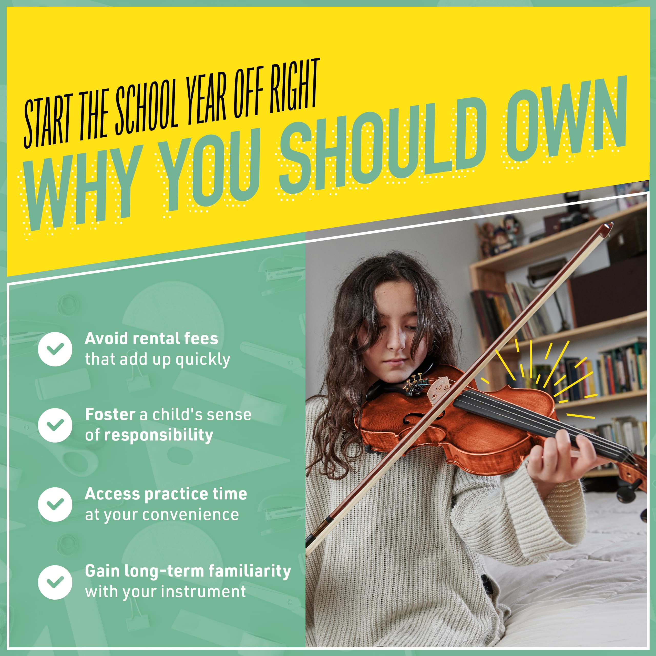 Mendini by Cecilio MV300 1/4 Size Satin Antique Violin Kit for Kids & Adults - Beginner & Student Violin with Case, Bow, Extra Strings, Tuner & Lesson Book - Perfect for Music Lessons, Practice & Performances - Stringed Musical Instrument
