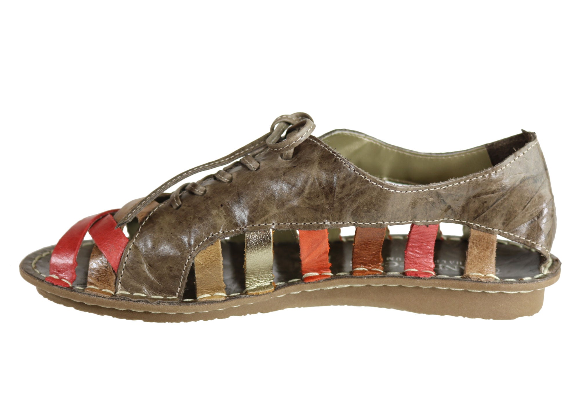 Andacco Petuna Women's Comfortable Flat Leather Sandals - Handmade in Brazil - Perfect for Beach, Vacation & Summer Outfits